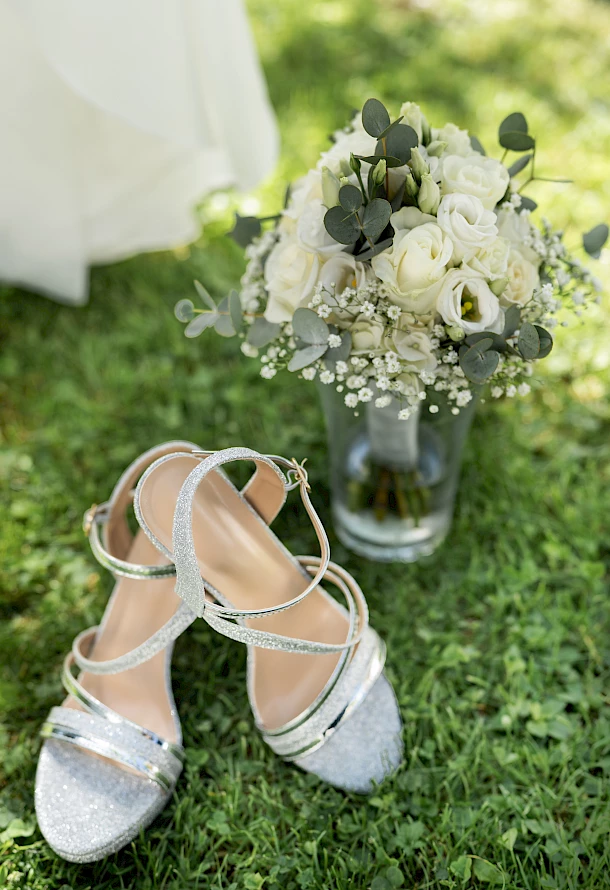 Detailaufnahme vom Brautstrauß im Garten Schwäbisch Gmünd