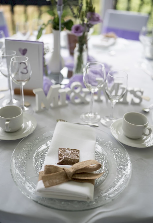 Detailaufnahme der Tischdeko in Schwäbisch Gmünd
