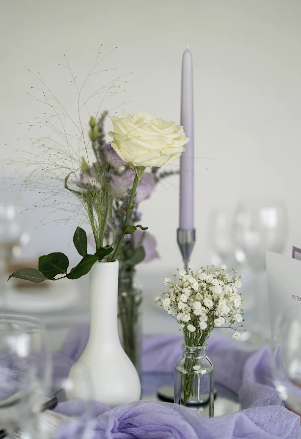 Detailaufnahme der Tischdeko stilvoll in Schwäbisch Gmünd